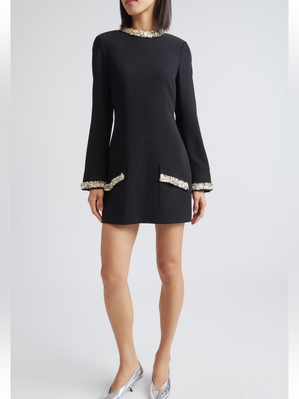 cinq a sept Adi Floral Embellished Long Sleeve Minidress Size 8 NWT